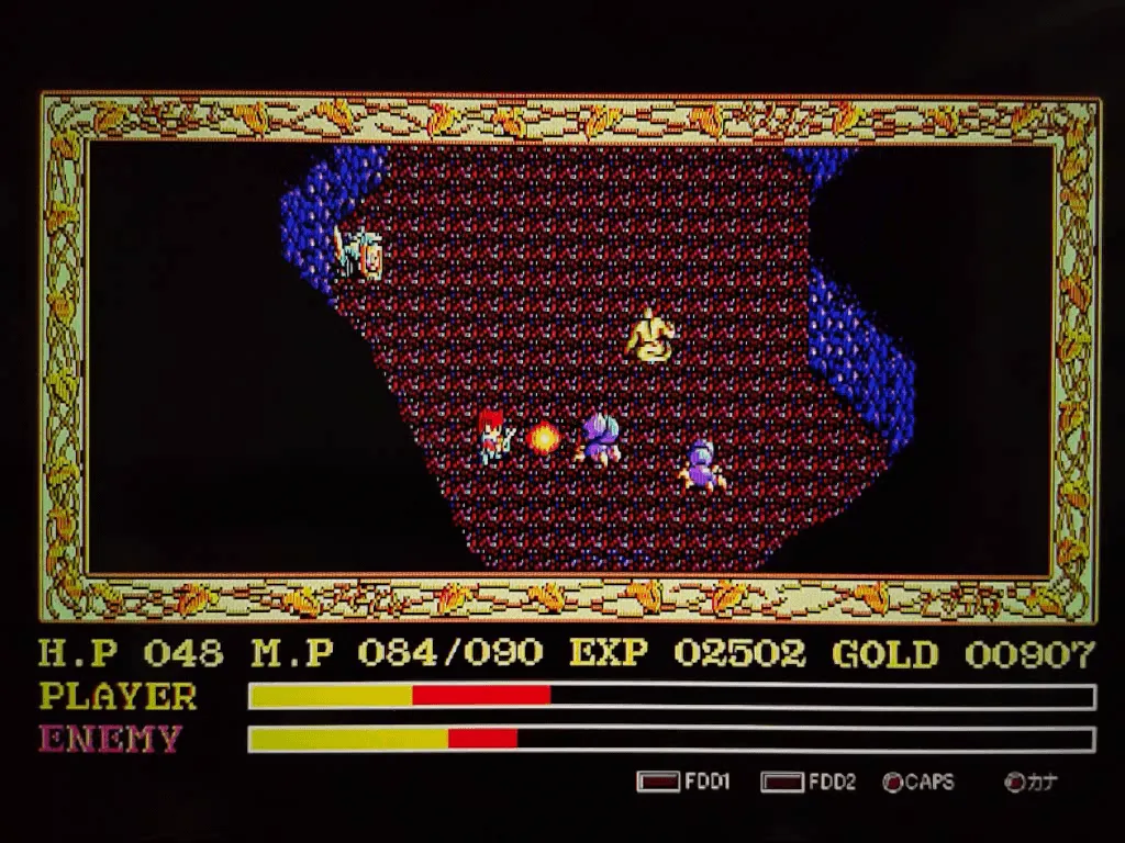 『イースII』のゲーム画面