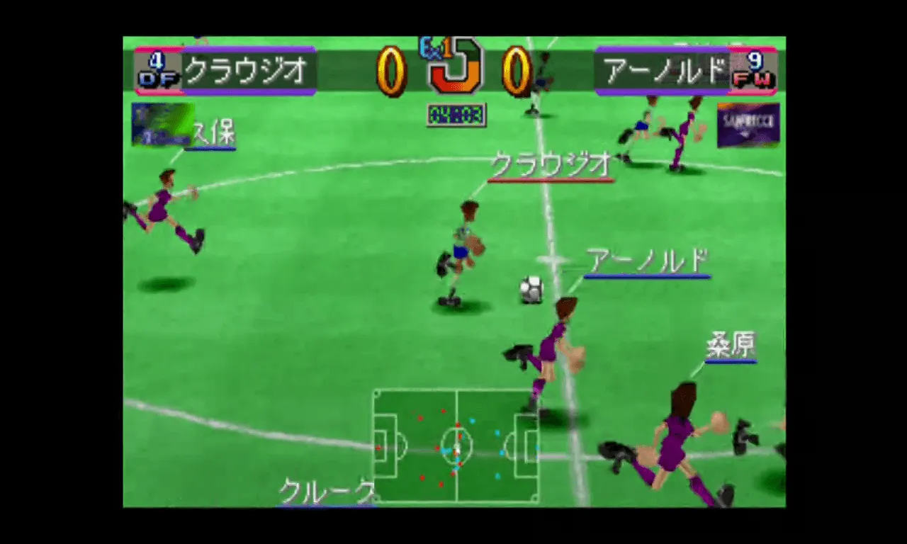 『コンビネーションプロサッカー』のゲーム画面
