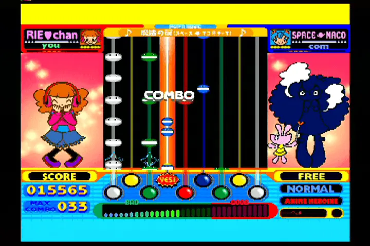 『ポップンミュージック5』のゲーム画面
