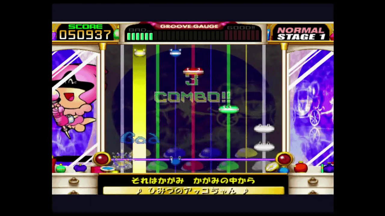 『ポップンミュージック アニメーションメロディ』のゲーム画面