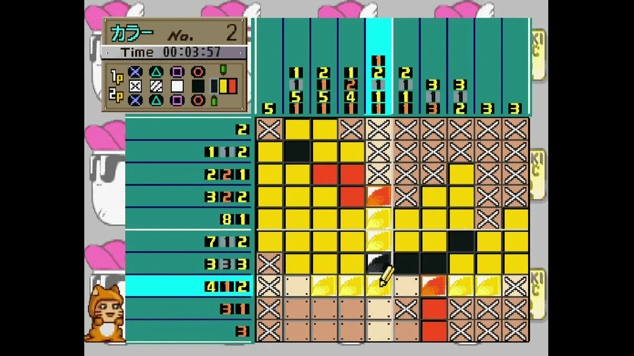 『おーちゃんのお絵かきロジック2』のゲーム画面