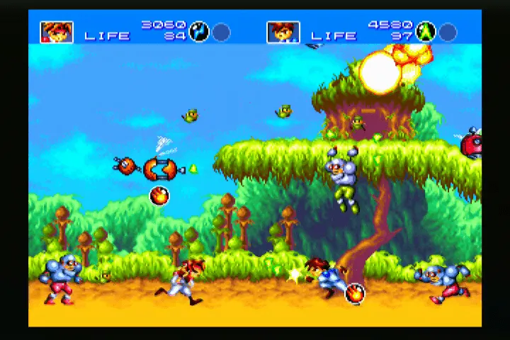 『ガンスターヒーローズ トレジャーボックス』のゲーム画面