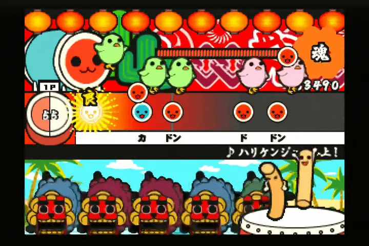 『太鼓の達人 2代目』のゲーム画面