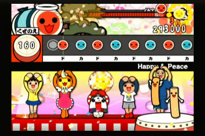 『太鼓の達人 アニメスペシャル』のゲーム画面
