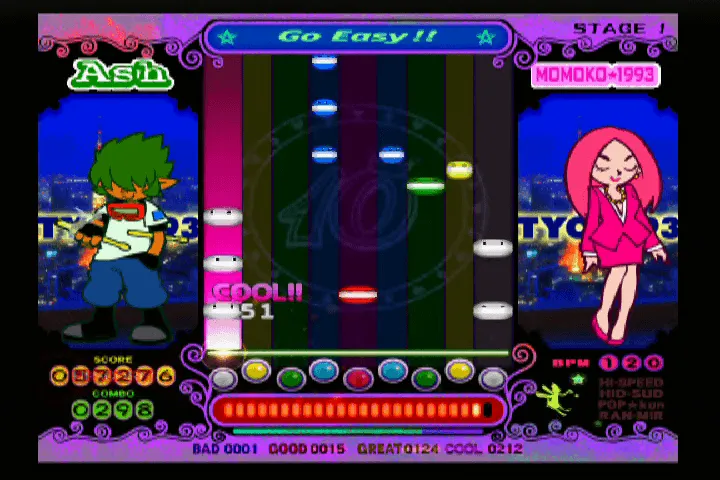 『ポップンミュージック10』のゲーム画面