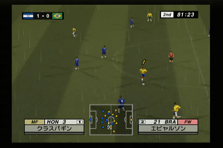 『実況ワールドサッカー2001』のゲーム画面