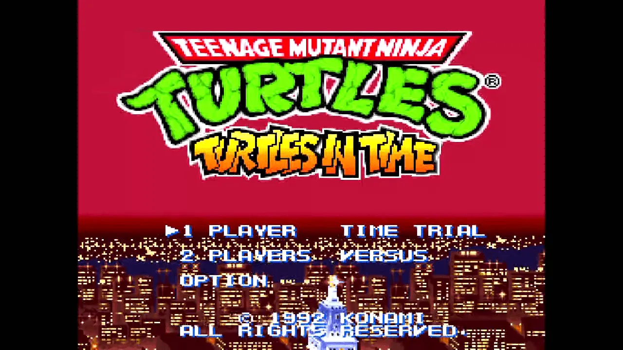 『T.M.N.T. タートルズ イン タイム』のゲーム画面