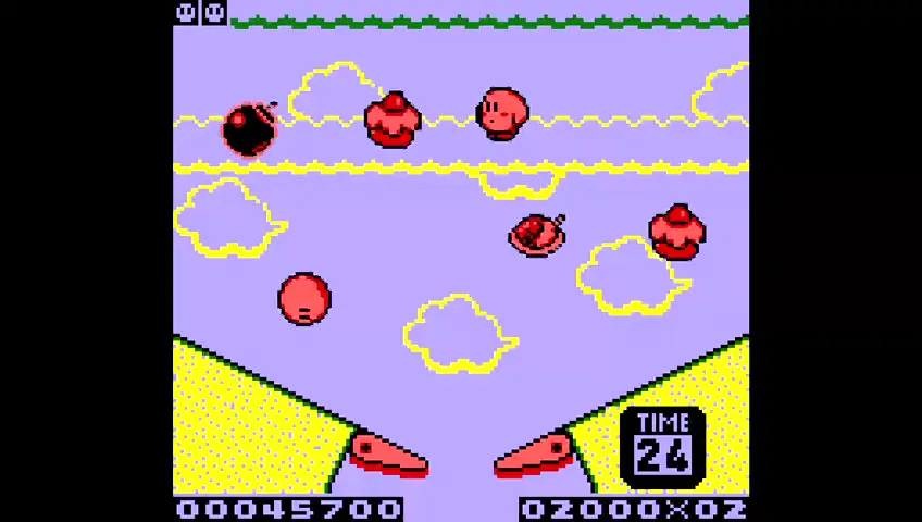 『カービィのピンボール』のゲーム画面