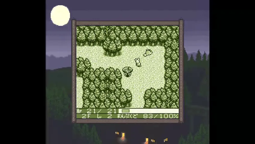 『不思議のダンジョン 風来のシレンGB 月影村の怪物』のゲーム画面
