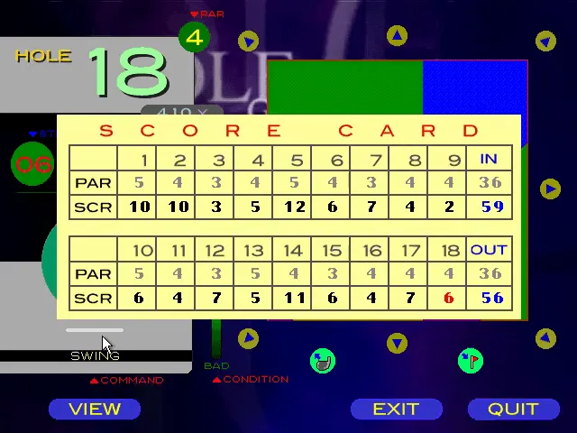 『チャレンジゴルフ～ネットトーナメント』のゲーム画面