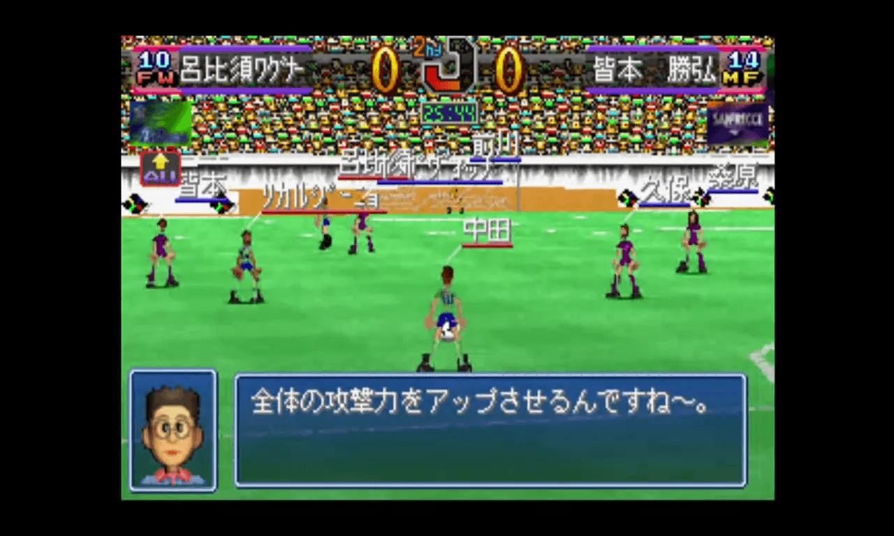 『コンビネーションプロサッカー』のゲーム画面