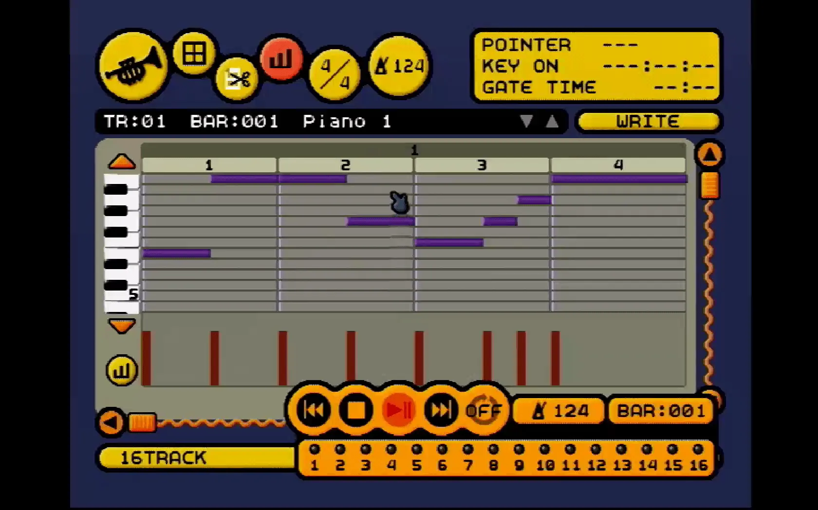 『音楽ツクール3』のゲーム画面
