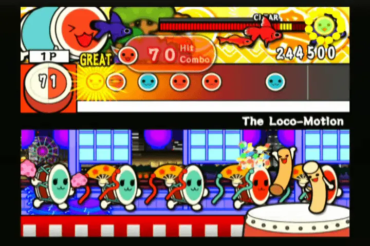 『太鼓の達人 タイコドラムマスター』のゲーム画面