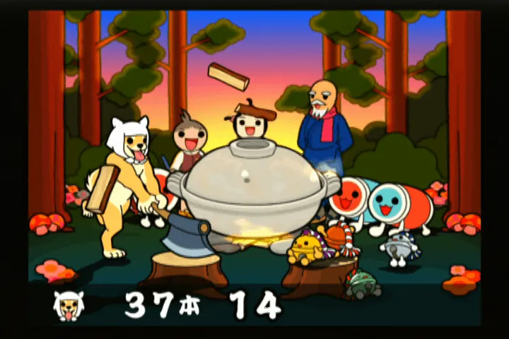 『太鼓の達人 わいわいハッピー！六代目』のゲーム画面